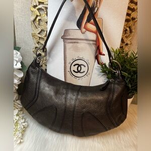 Banana Republic Vintage Y2K Bronze Pewter 💯% Cow Leather~ Hobo~ Pristine 😍